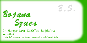 bojana szucs business card